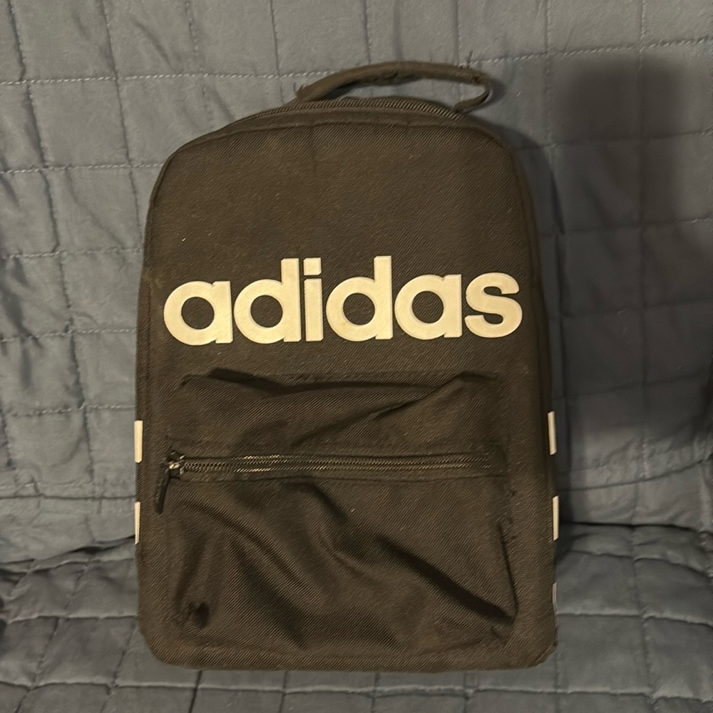 Black and white Adidas lunchbox